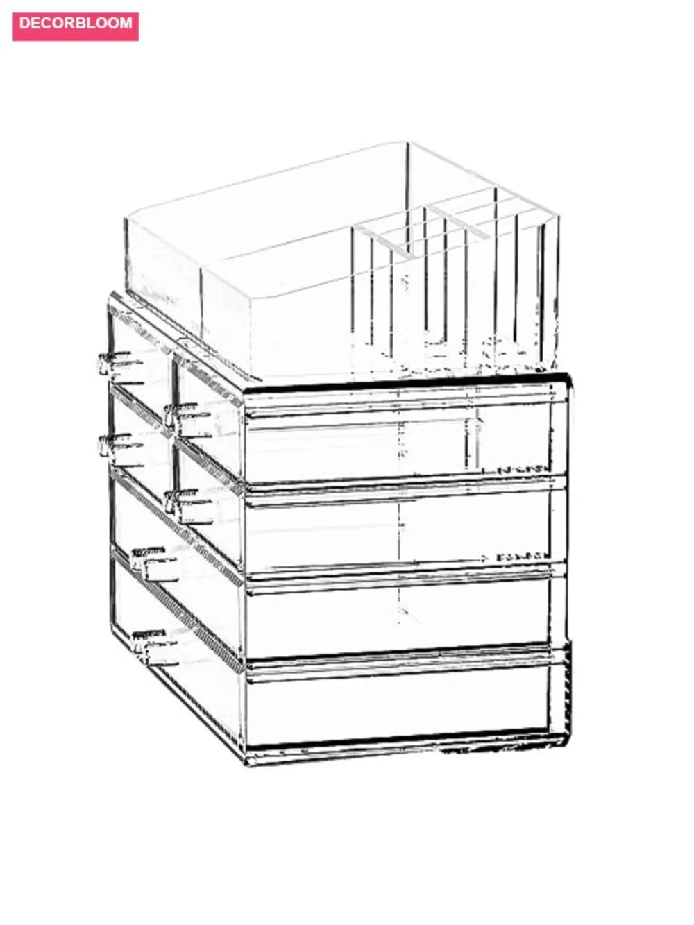 Acrylic Stackable Storage Drawers Makeup Organizer 6 Drawers